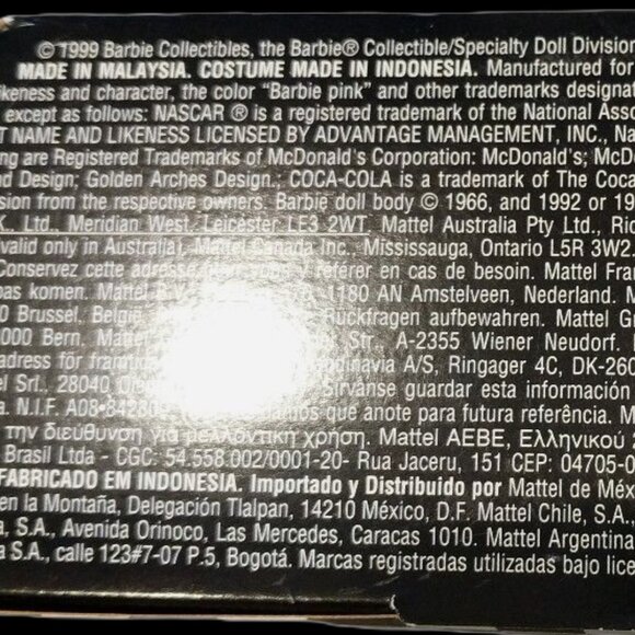 1999 Nascar Barbie Collector Edition New in original Box - Picture 3 of 4